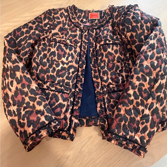 J. Crew Animal Print Quilted Jacket - Picture 2 of 6